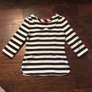 Boden Navy Stripe Collar Top, size 6
